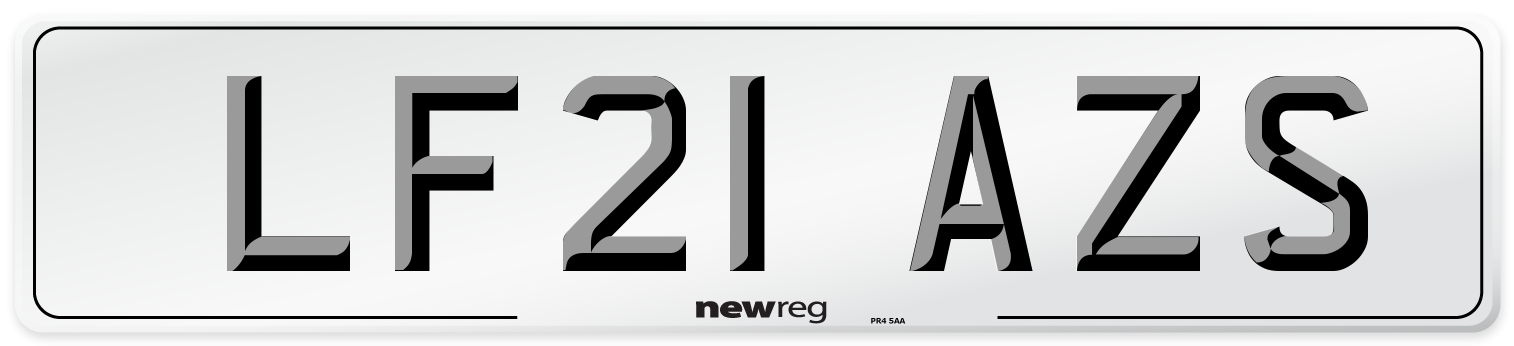 LF21 AZS Number Plate from New Reg